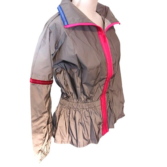 New Terez Neon‎ Glow Gear Reflective Peplum Activewear Jacket in Grey Multi, S - Picture 10 of 16